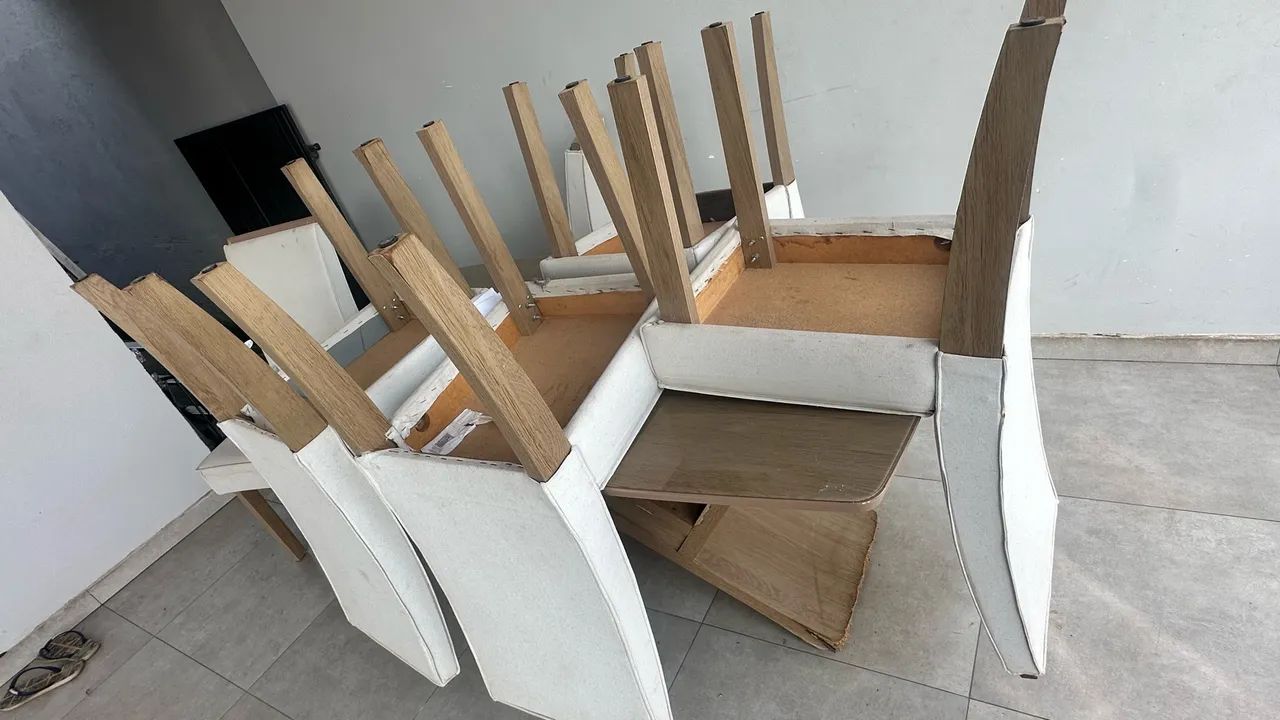 Mesa 6 cadeiras com tampa de vidro  - Foto 2