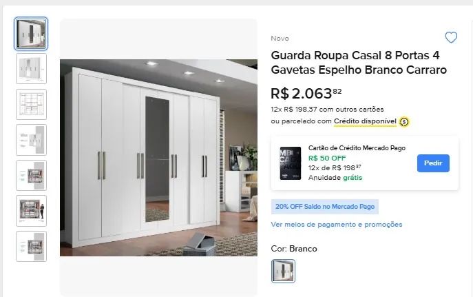 Guarda roupa casal 8 portas  - Foto 4