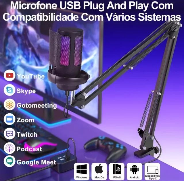 Microfone profissional para gravação