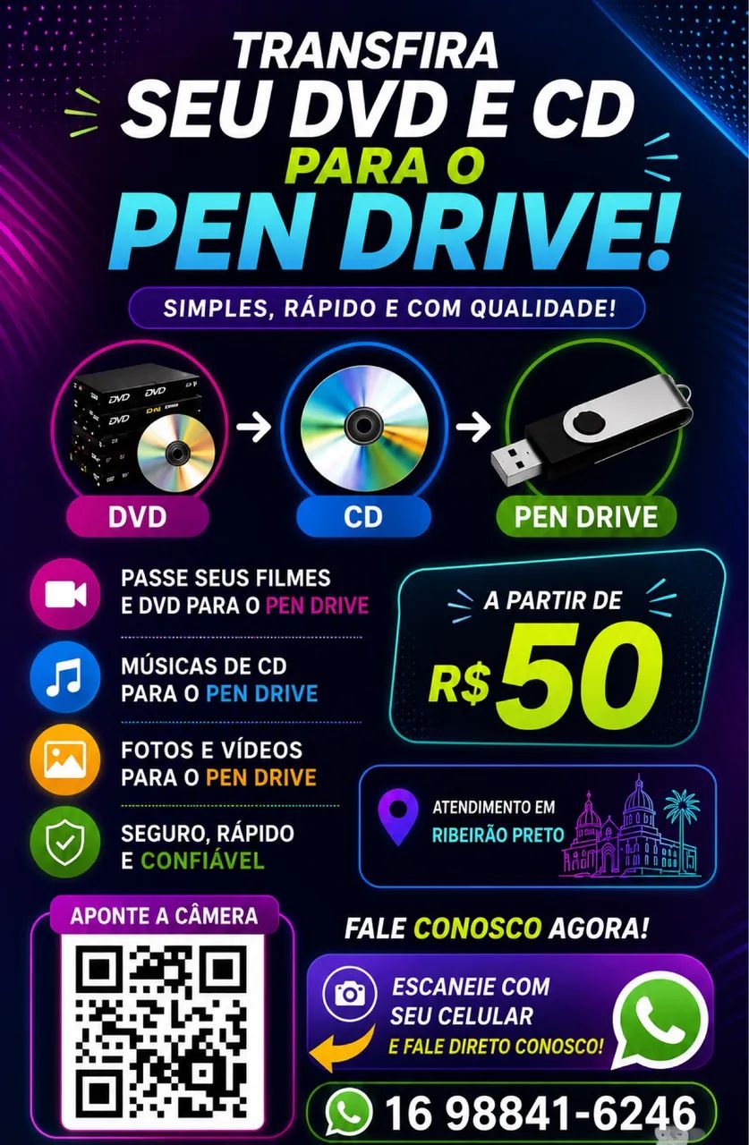     Transferência de DVD e CD para Pen Drive