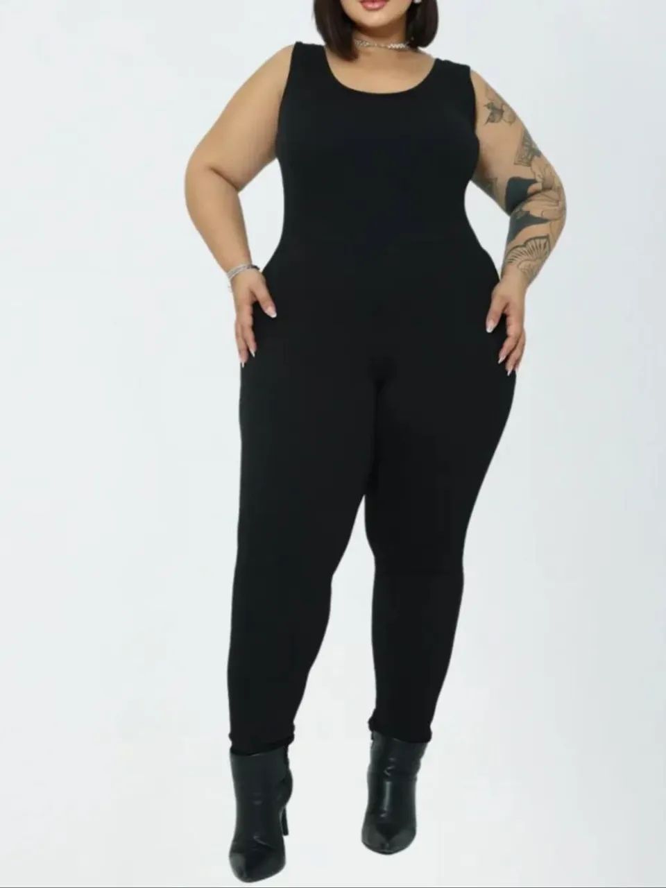 Macacão Plus Size canelado - Foto 4