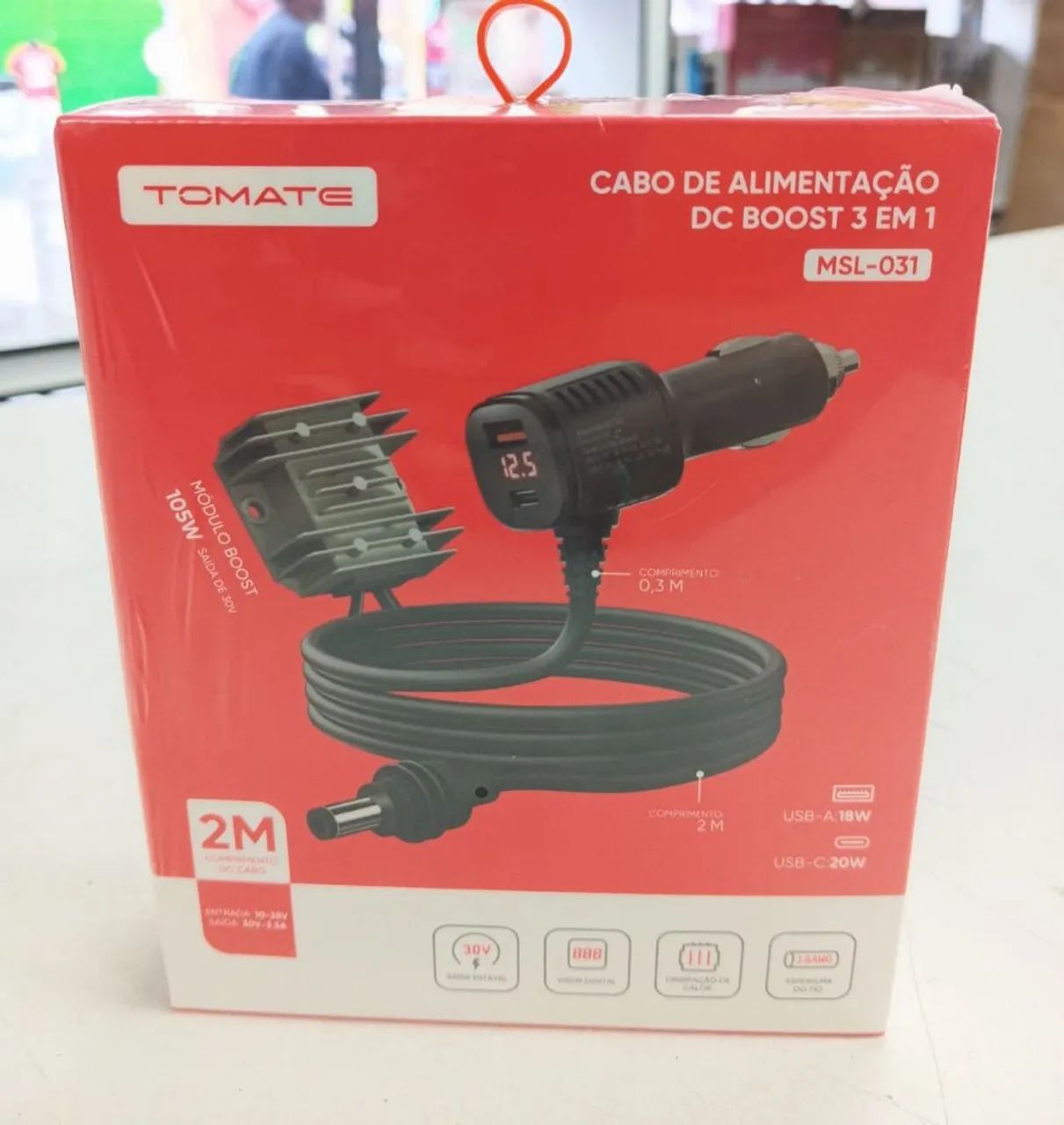 Cabo de alimentação DC boost 3em1