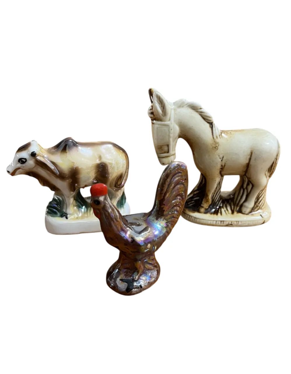 LOTE COM 3 BIBELÔS EM PORCELANA ANTIGO