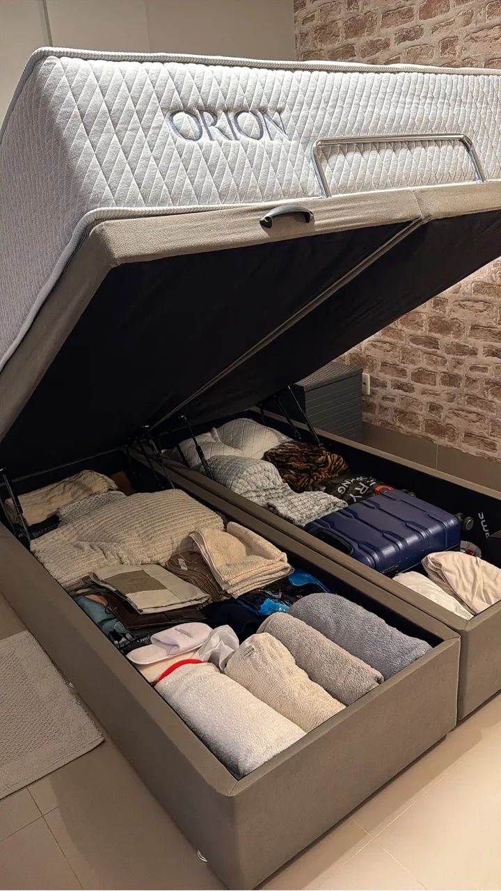 Baú box anti refluxo cama queem 
