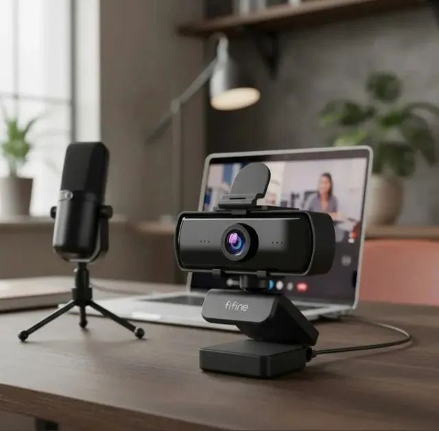 Webcam Full HD 144p 2K Com Microfone e Tripé Para Desktop e Laptop Ideal para Streaming - Foto 2