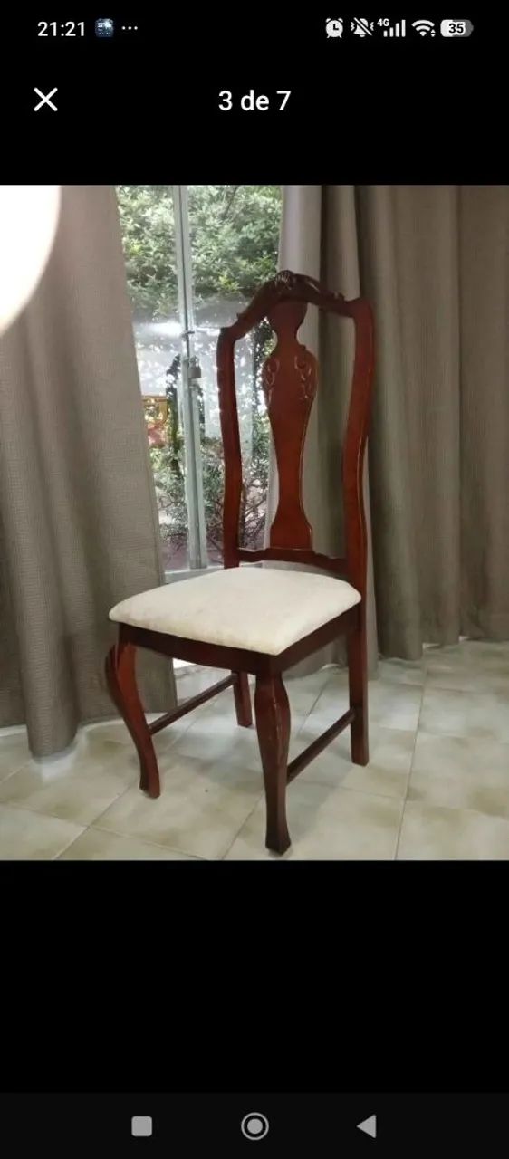 Mesa de madeira maciça e 6 cadeiras  - Foto 3