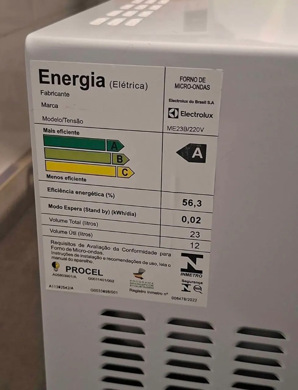 Micro-ondas Electrolux 23L Branco Efficient ME23B - Foto 4