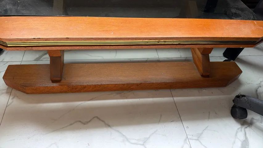 mesa de centro madeira maciça com vidro - Foto 2
