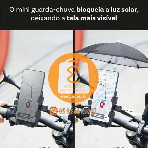 Suporte Moto para Celular Proteção Guarda-chuva OBERON OR-SP26 - Foto 4