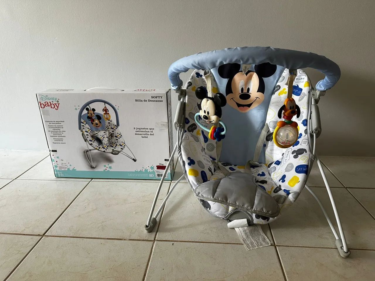 Cadeira De Descanso 0-11Kg do Mickey Multikids na Caixa - Foto 2