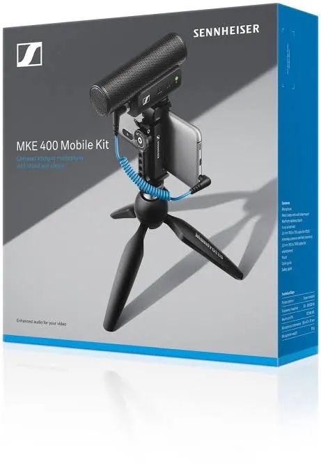Microfone Sennheiser MKE 400 - Mobile kit completo 