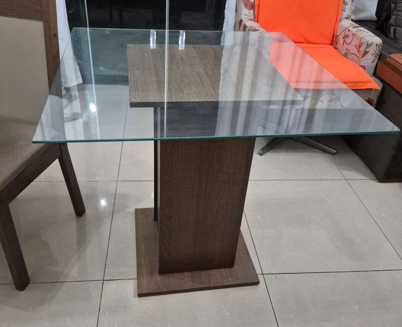 Mesa tampo de vidro 1x1 - Foto 4