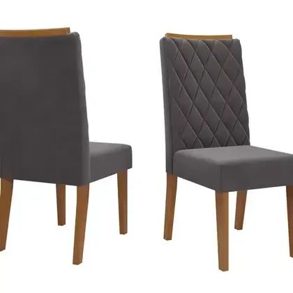 Mesa de Jantar Luxo com Tampo de vidro e 8 Cadeiras Cinza - Foto 2