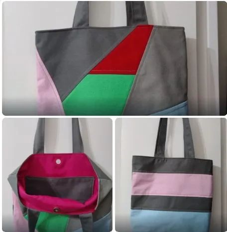 Bolsa em Brim Artesanal modelo único Cod 054