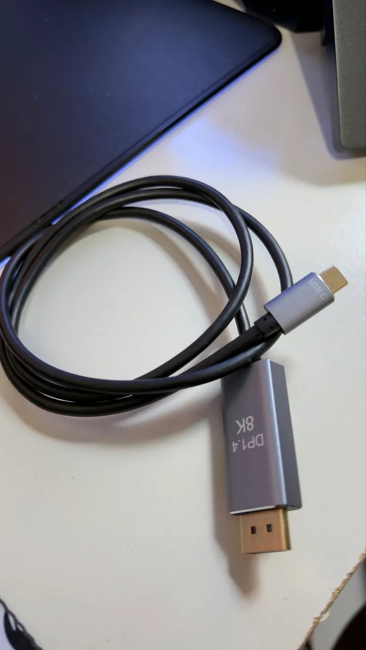 Cabo display port 1.4 para usb-c 