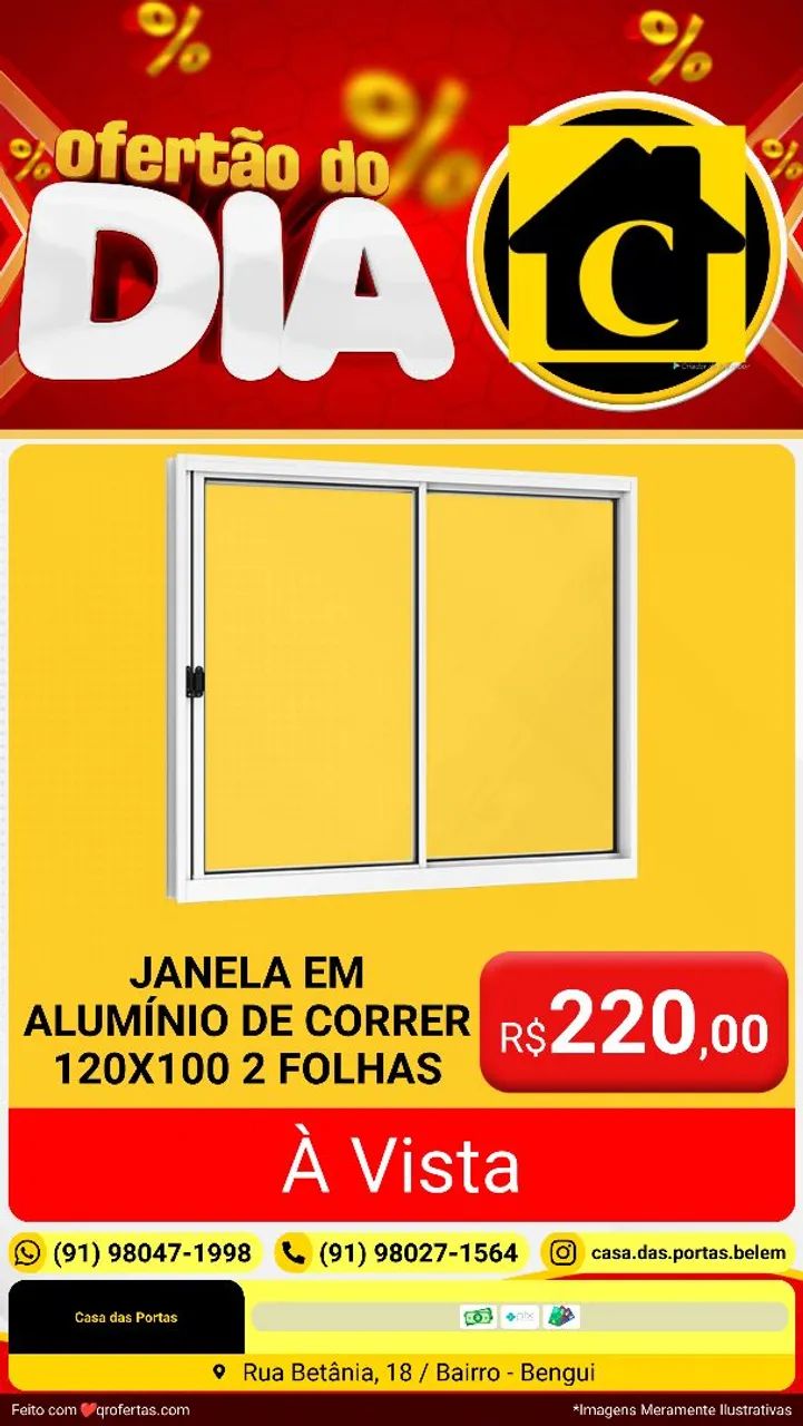 JANELA EM ALUMÍNIO: 120X100 E 150X100 1