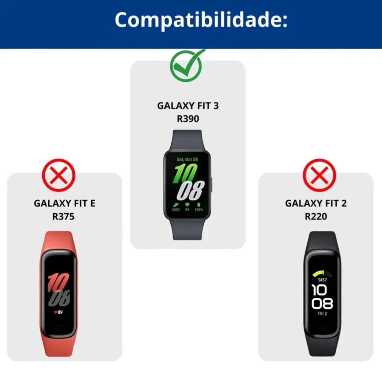 Pulseira Silicone Para Samsung Galaxy Fit 3  - Foto 6