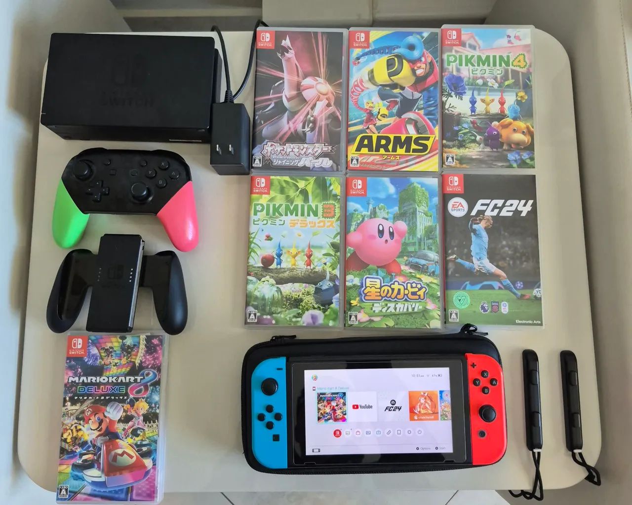 Nintendo Switch V1 Completo (Original, japonês) + Pro Controller +