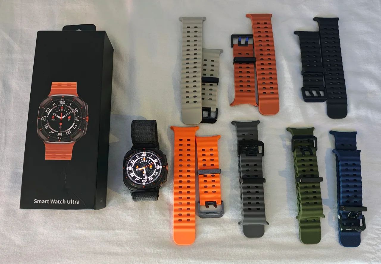 Smartwatch Ultra 7 completo 8 pulseiras