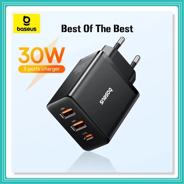 Baseus Carregador De Parede Compact Quick Charger 2USB+C 30W