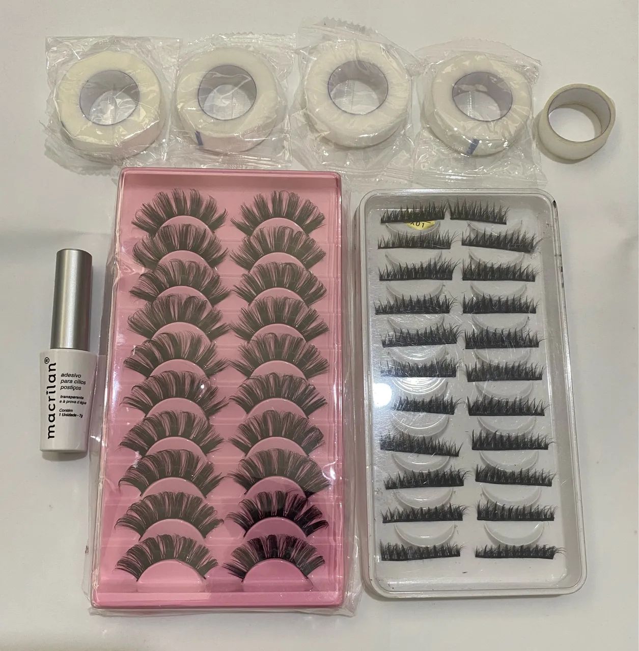 20 cílios + cola + fita micropore