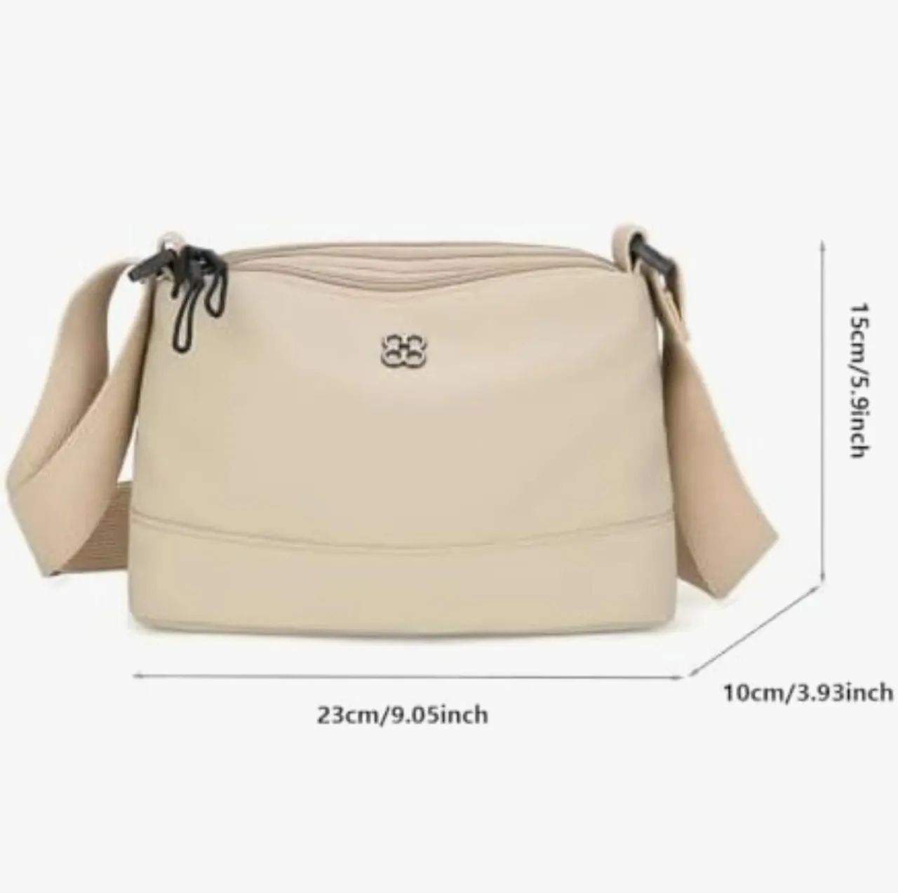 Bolsa Transversal Casual Multi-Bolsos -Bege ou Preta - Foto 3