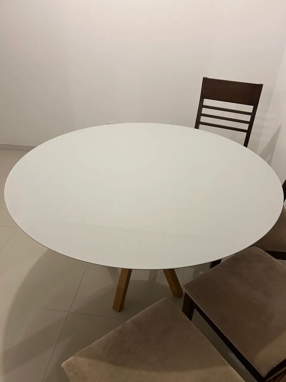Mesa de jantar redonda de vidro, 1,20 metro - Foto 5