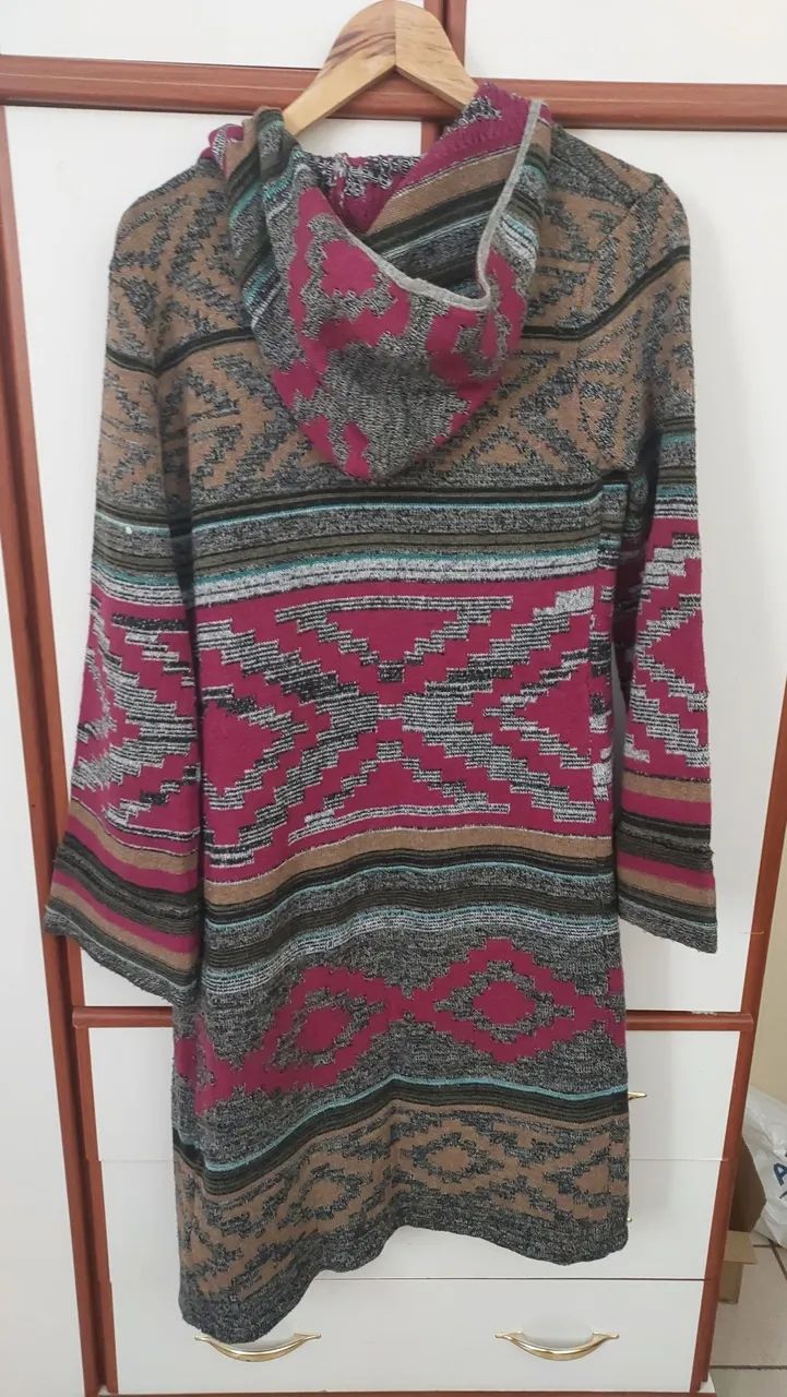 Sobretudo étnico com touca - Foto 2