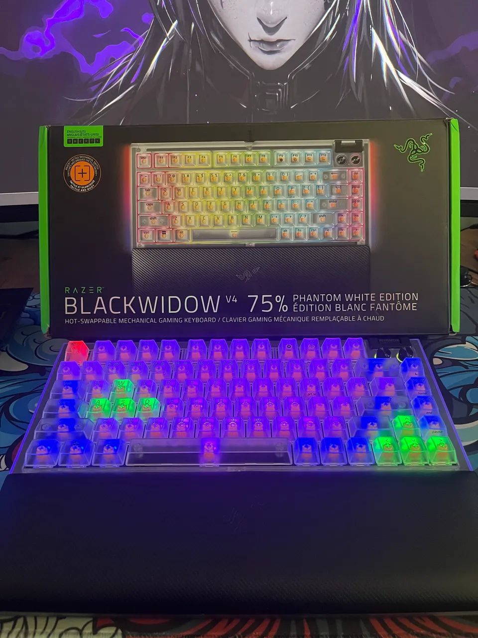 Teclado Razer Blackwidow V5 75% Phantom White Edittion