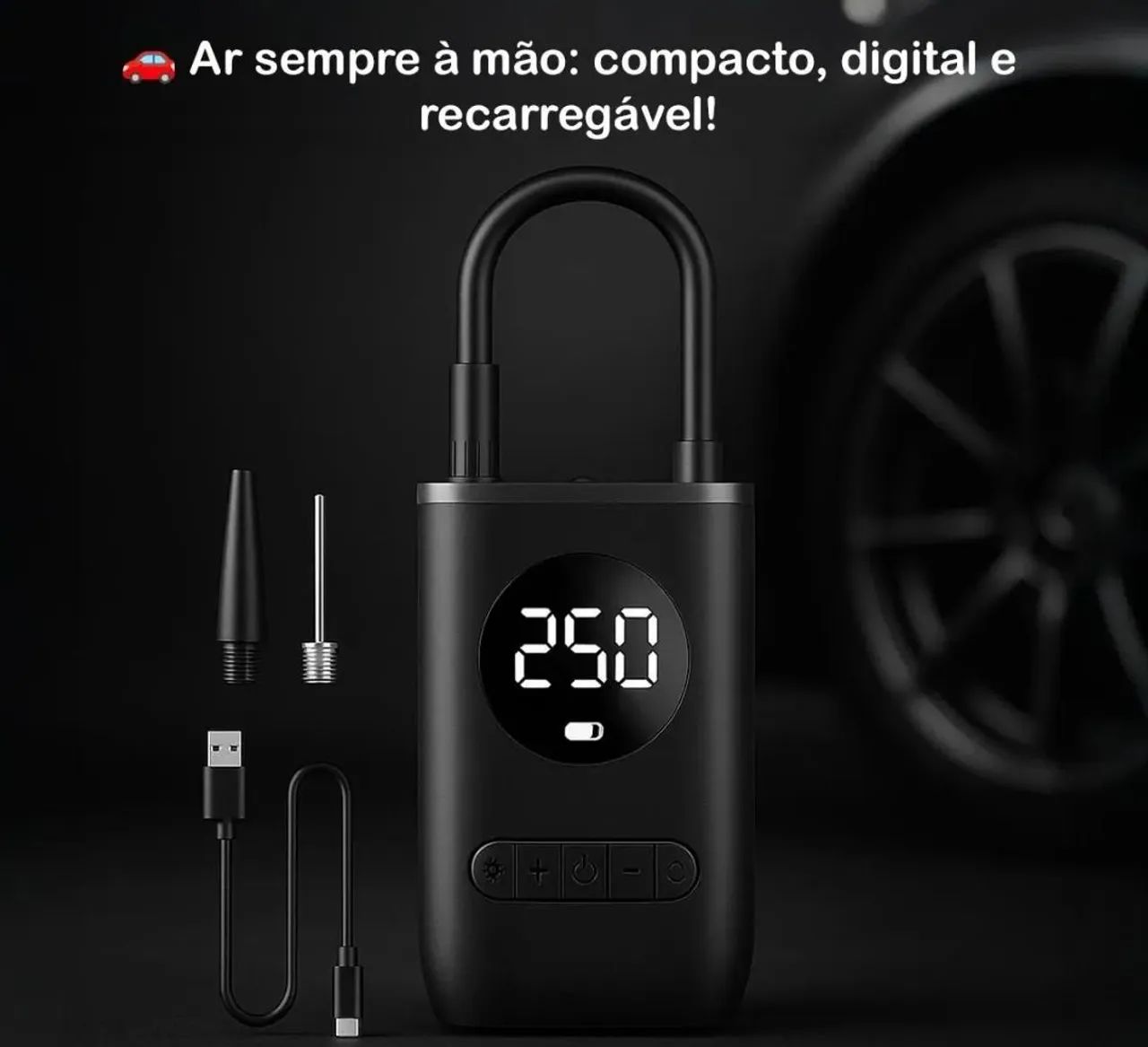 Bomba de encher pneu elétrica  - Foto 6
