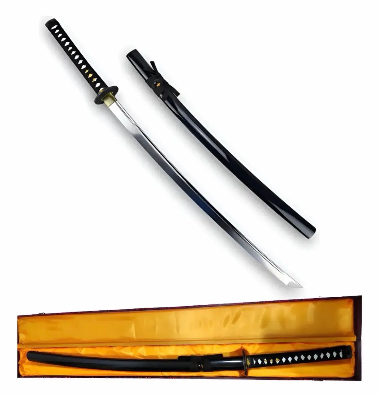 Espada Katana Samurai Full Tang Preta Treino Estojo Premium