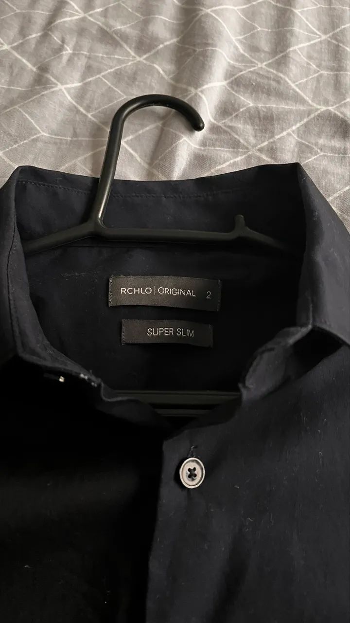 Camisa de botão Azul Marinho 