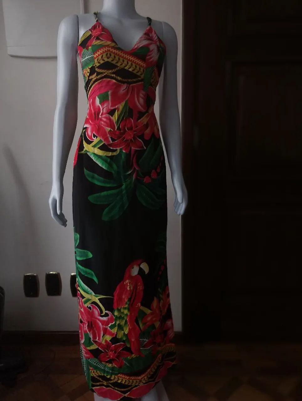 Vestido longo estampado tecido viscose - Foto 2