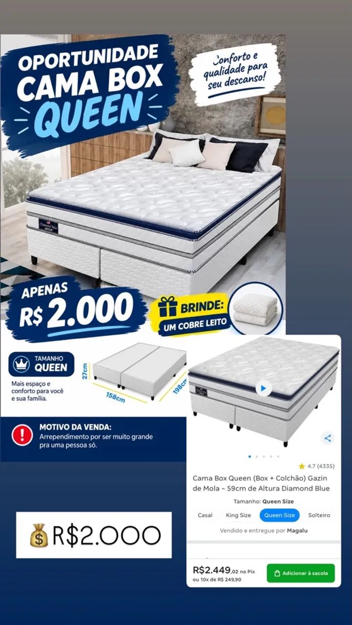 CAMA BOX CASAL QUEEN