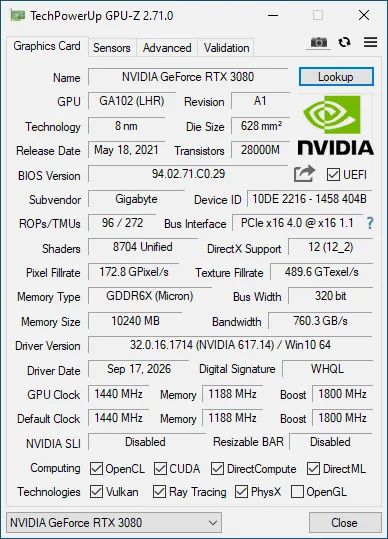 Gigabyte GeForce RTX 3080 VISION OC 10G - Foto 5