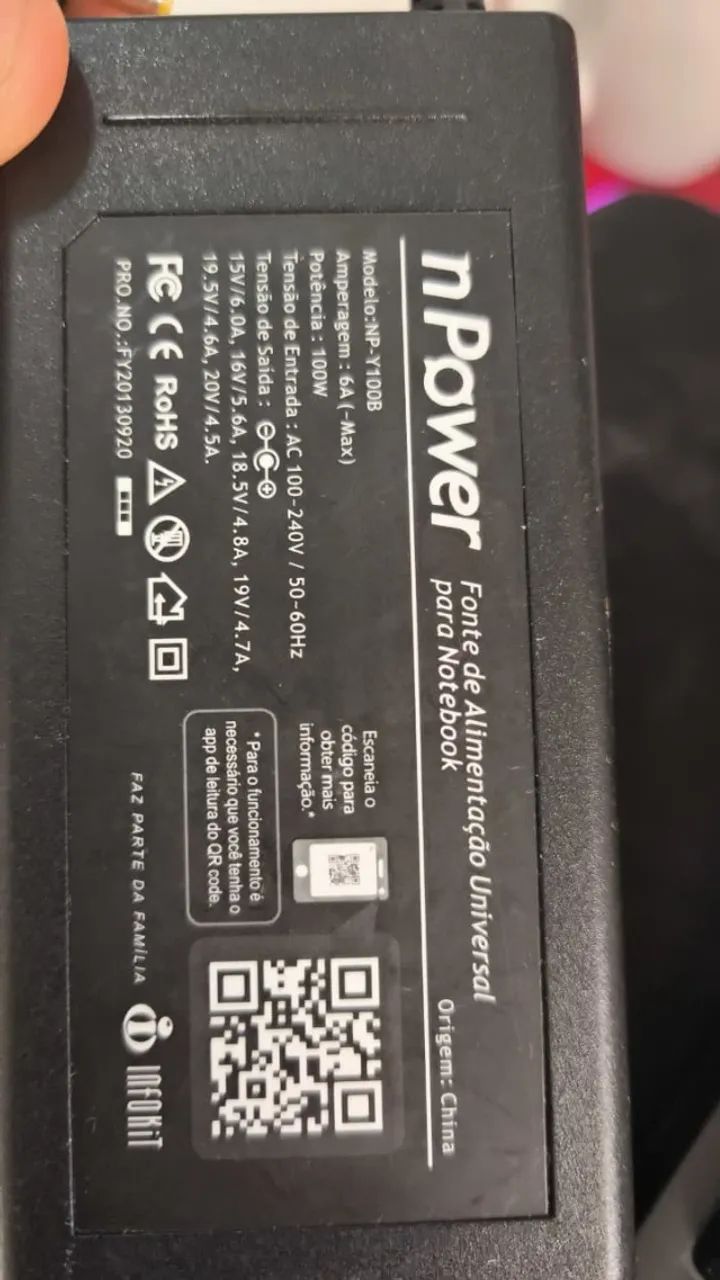 Fonte Universal Para Notebook 100w Npower