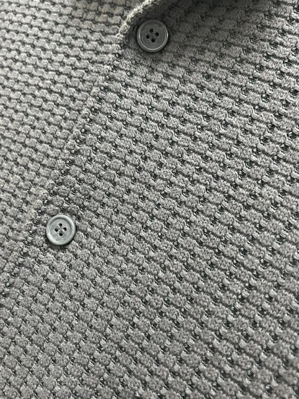 camisa h&m texturizada waffle cinza m - masculina - Foto 5