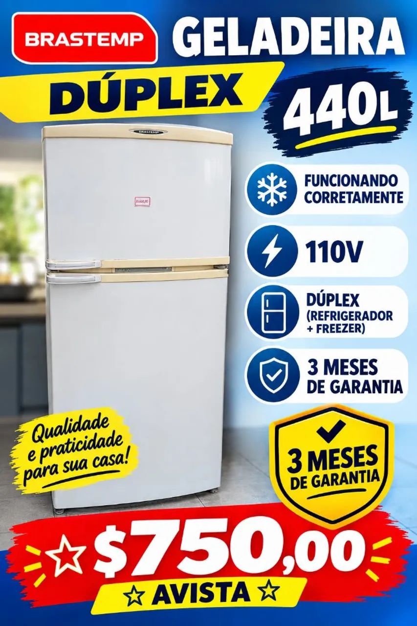 Geladeira Brastemp dúplex 440L 
