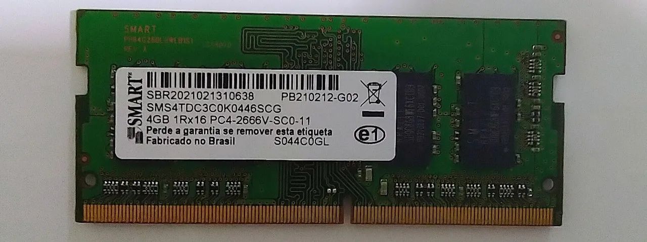 Memória RAM DDR4 4GB 2666Mhz SMART