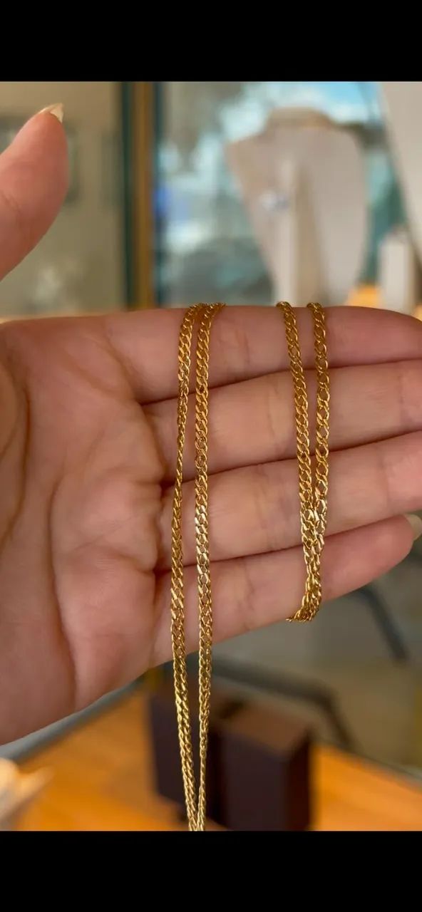 CORRENTE ELO DUPLO OURO 18K - Foto 2