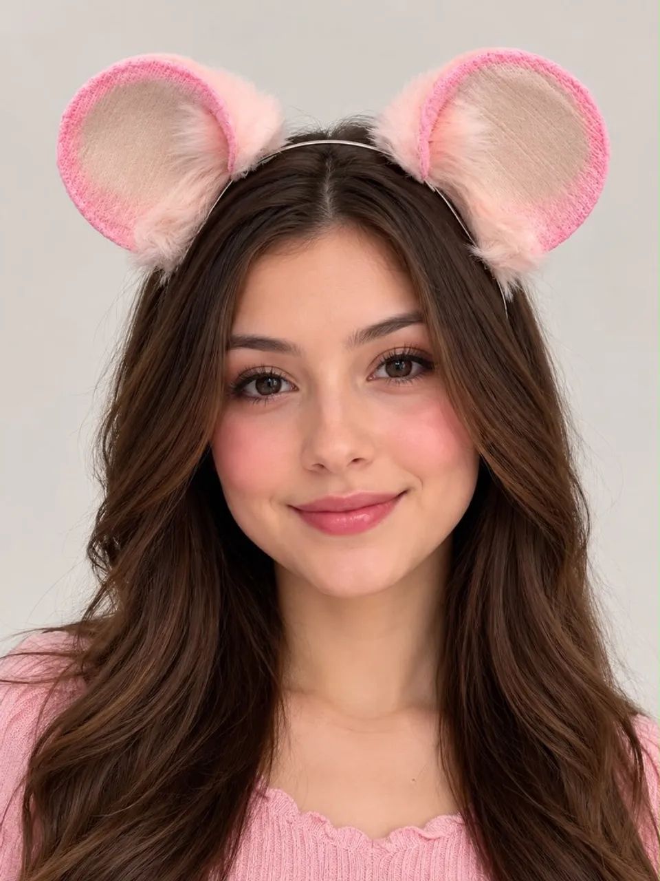 Orelha e Rabinho de urso Rosa  - Foto 3
