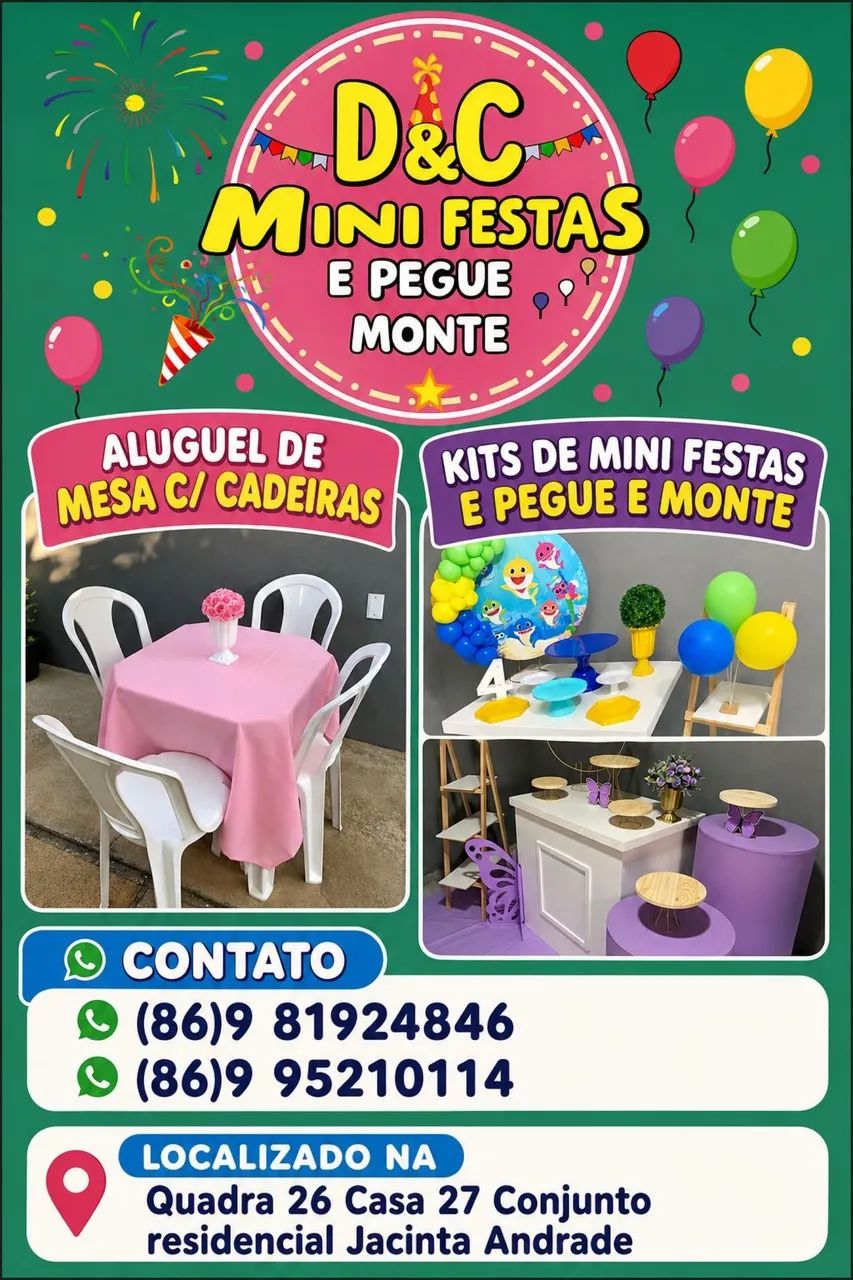 Kits mini festa, mesas e cadeiras  - Foto 3