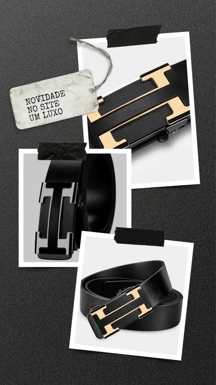 Cinto De Couro Masculino Com Fivela Automática - Foto 3