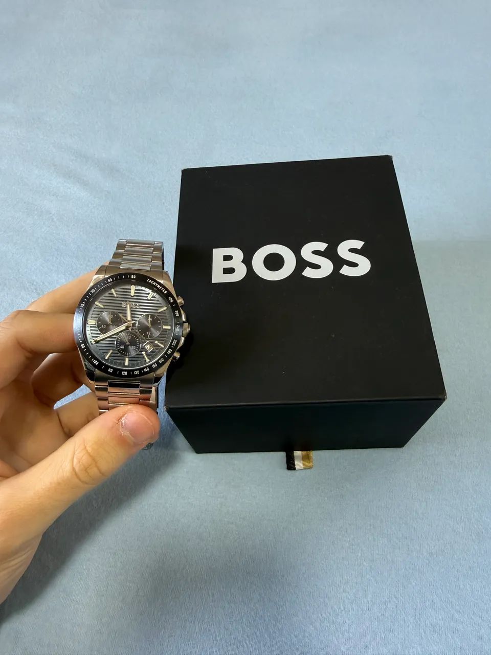 Relógio BOSS Original 41mm Azul - Impecável, Estado de Novo