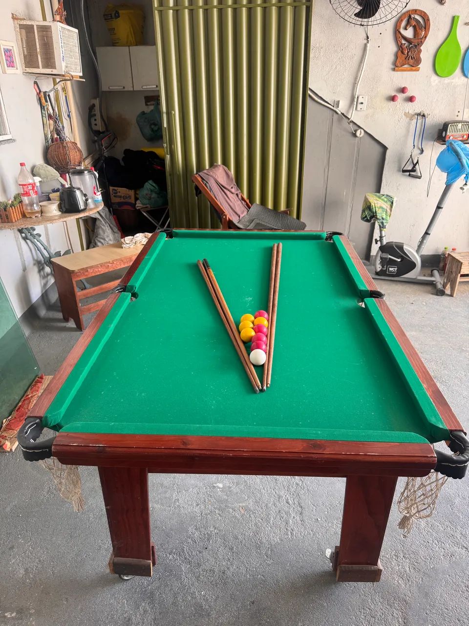 Mesa de sinuca com tampo de madeira - Foto 4
