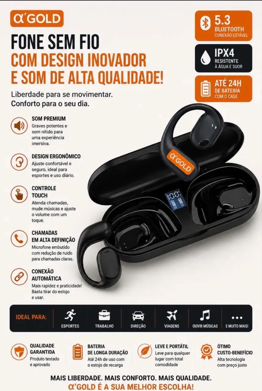 Fone de Ouvido de Condução Óssea  - Foto 2