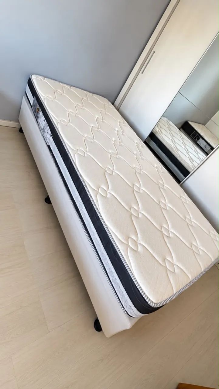 *Cama box solteiro + colchão Reconflex D33* 