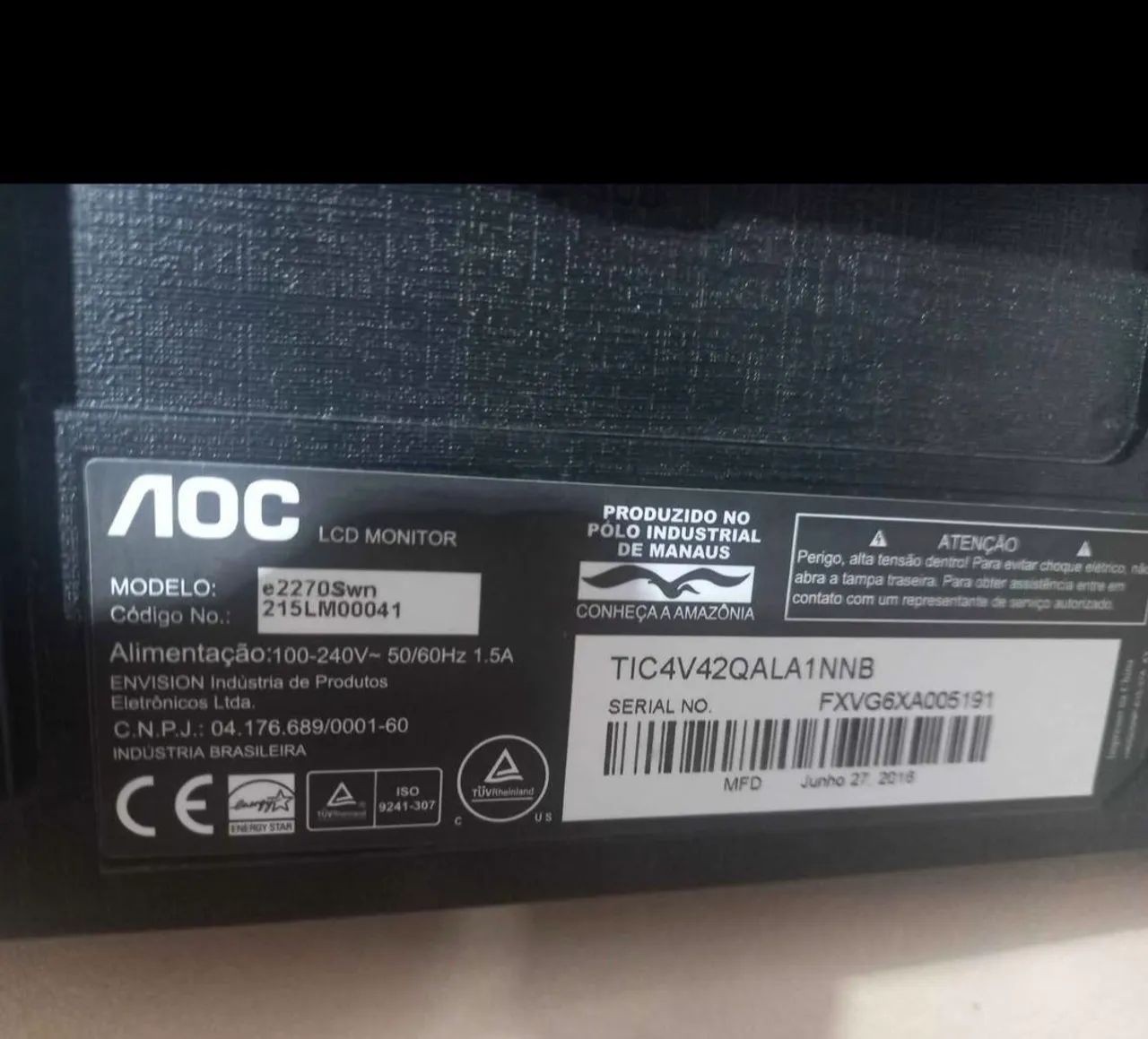 Monitor 21,5 polegadas AOC e2270s - Foto 5
