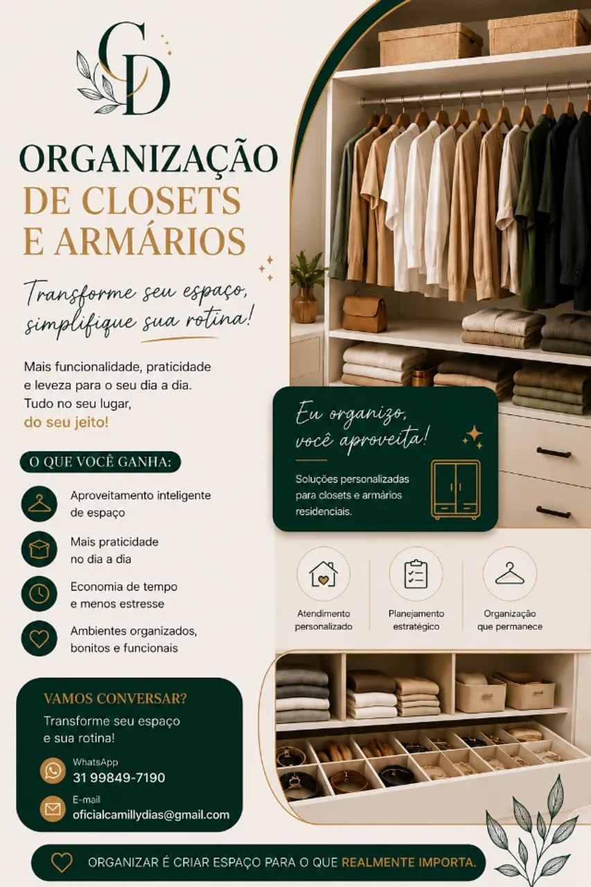 Organização de closets e armários