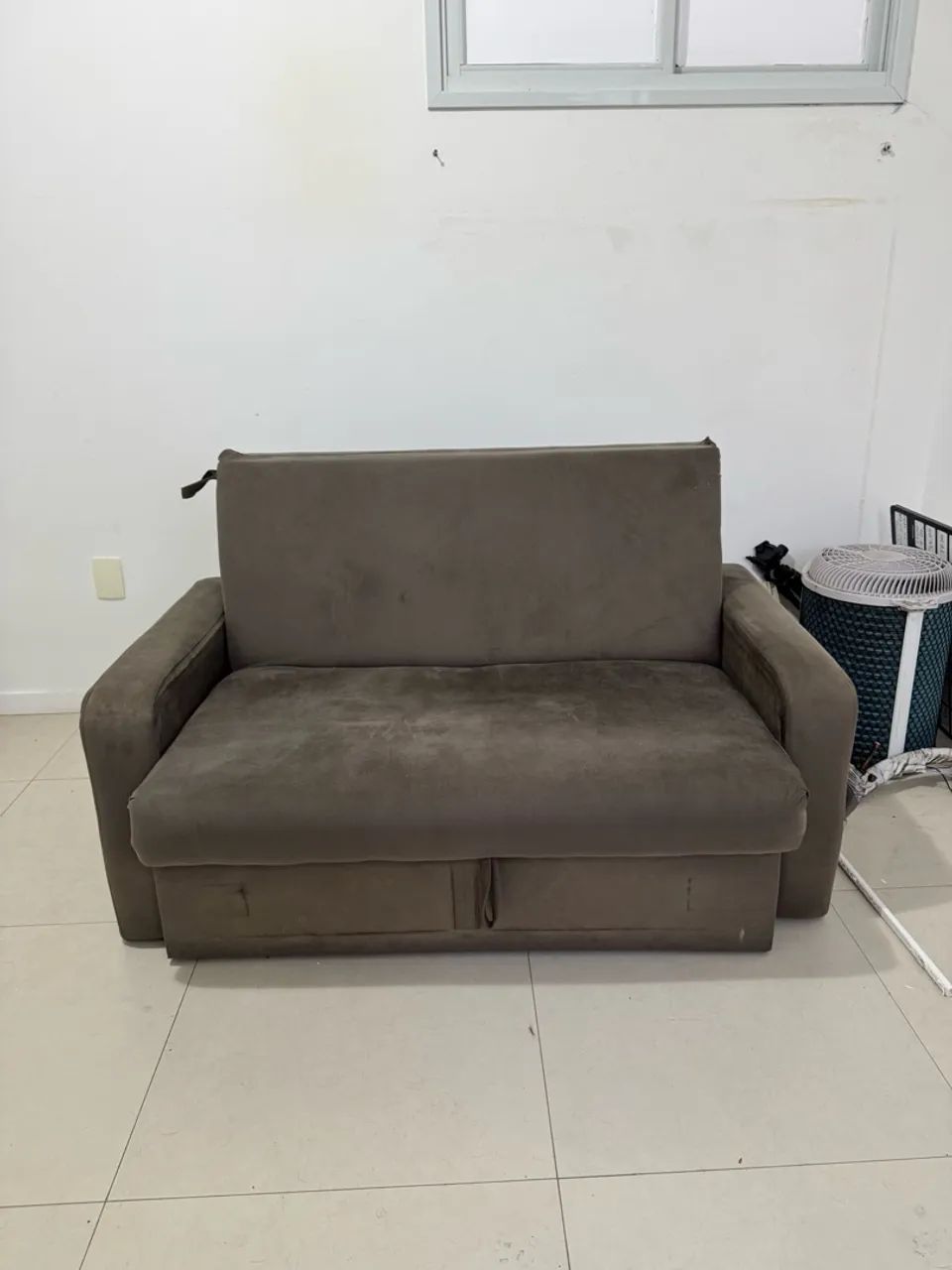 Sofá cama com baú 2 lugares